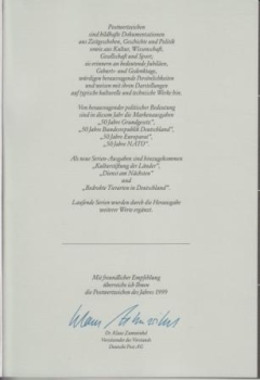 Die Postwertzeichen der Bundesrepublik Deutschland ** - Jahrbuch 1999
